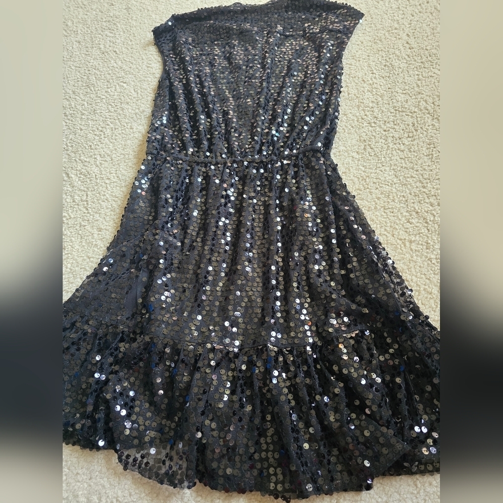 Rebecca Minkoff Black Sequin Embellished Mini Lined Dress - Size XS - Picture 12 of 15